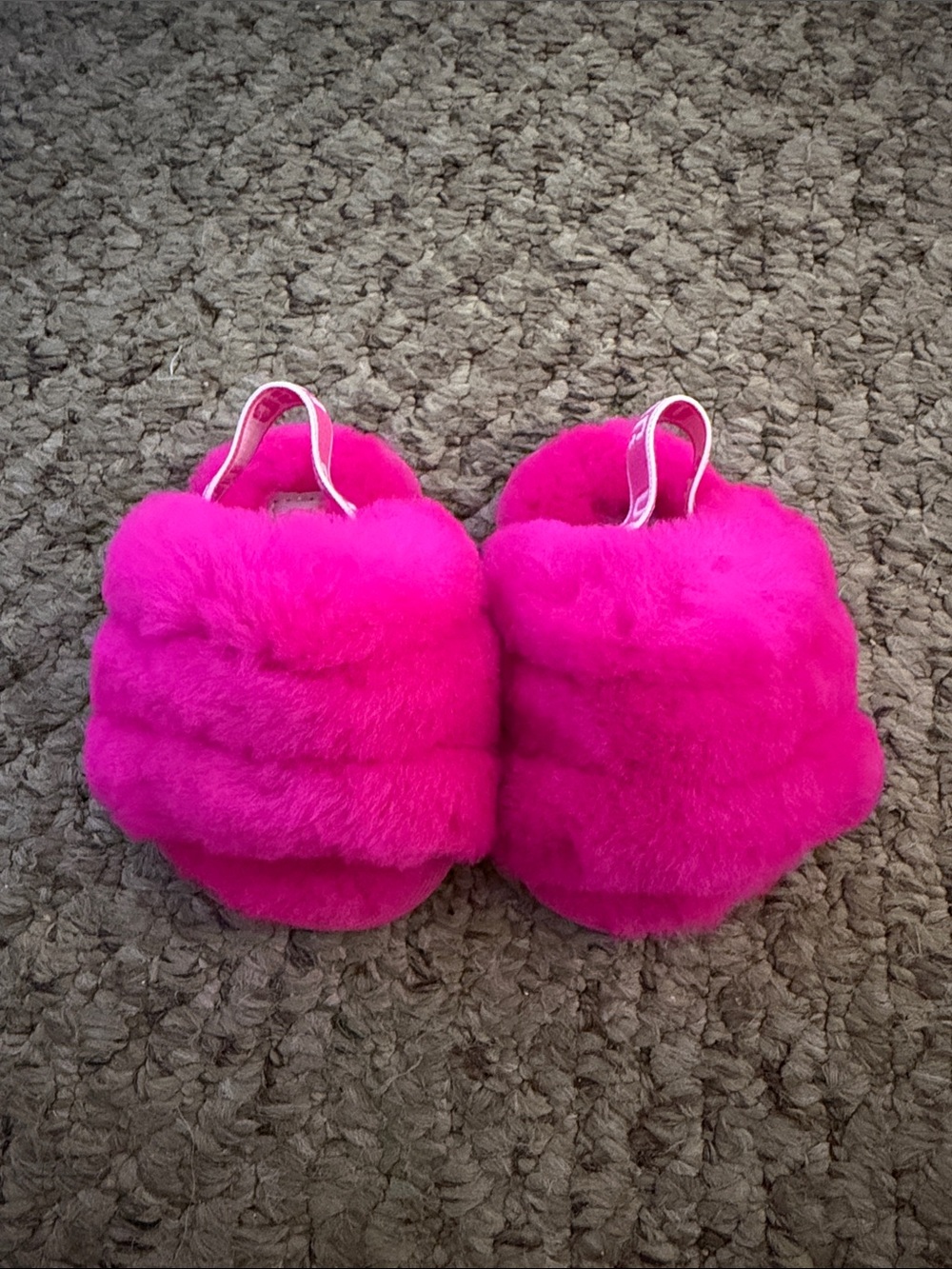 Uggs Fuchsia Furry Slip-On Slippers